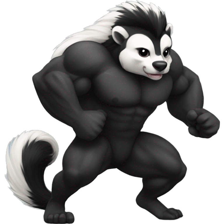 bodybuilder skunk emoji