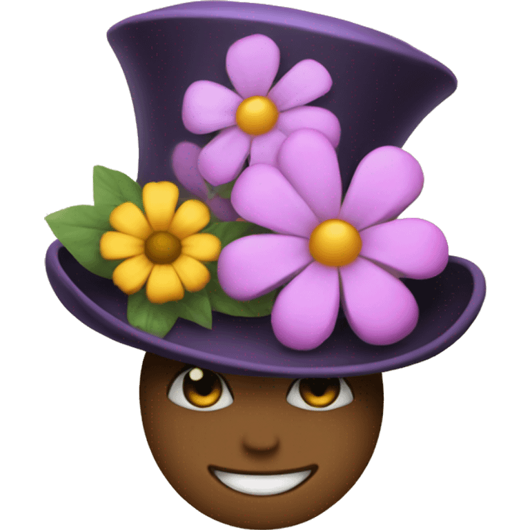 flowers and tophat emoji