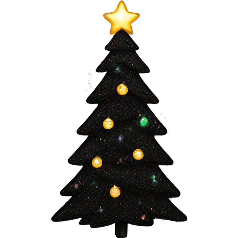 Black sparkly Christmas tree  emoji