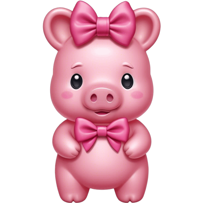 pink gummy bear pig with bow emoji