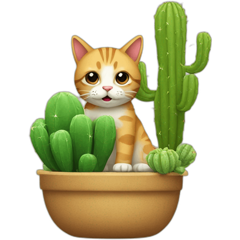 Cactus with cat emoji