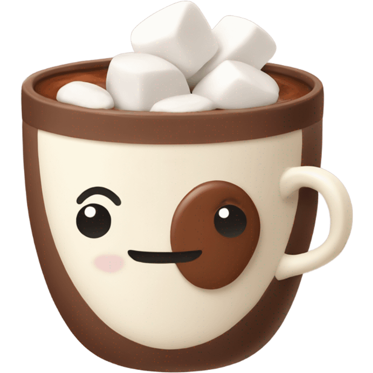 cocoa with marshmallow in cozy cup emoji