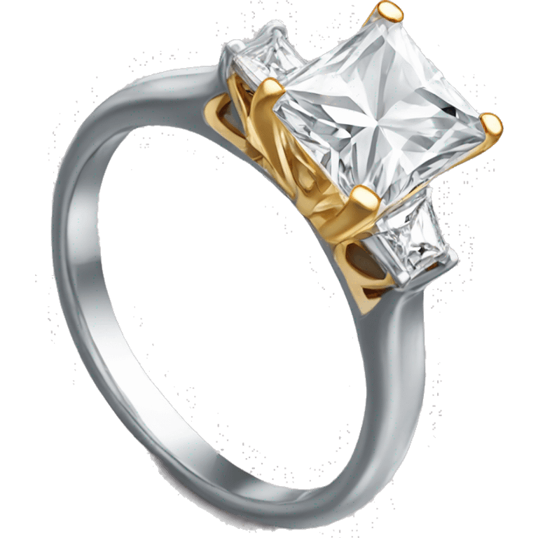 princess cut diamond gold ring emoji