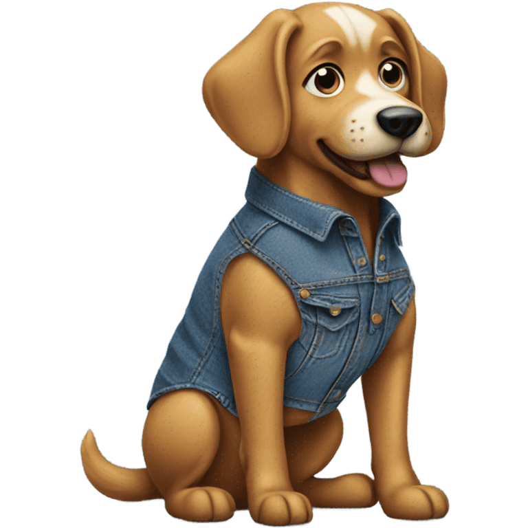 Dog wearing jeans emoji