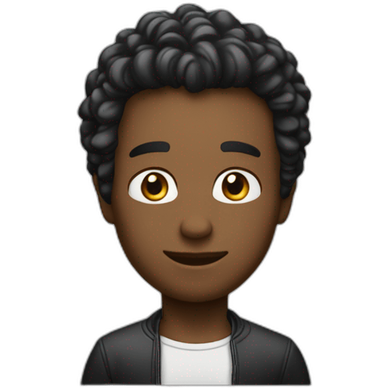 Petit voyou cheveux noirs et là Paul blanc emoji