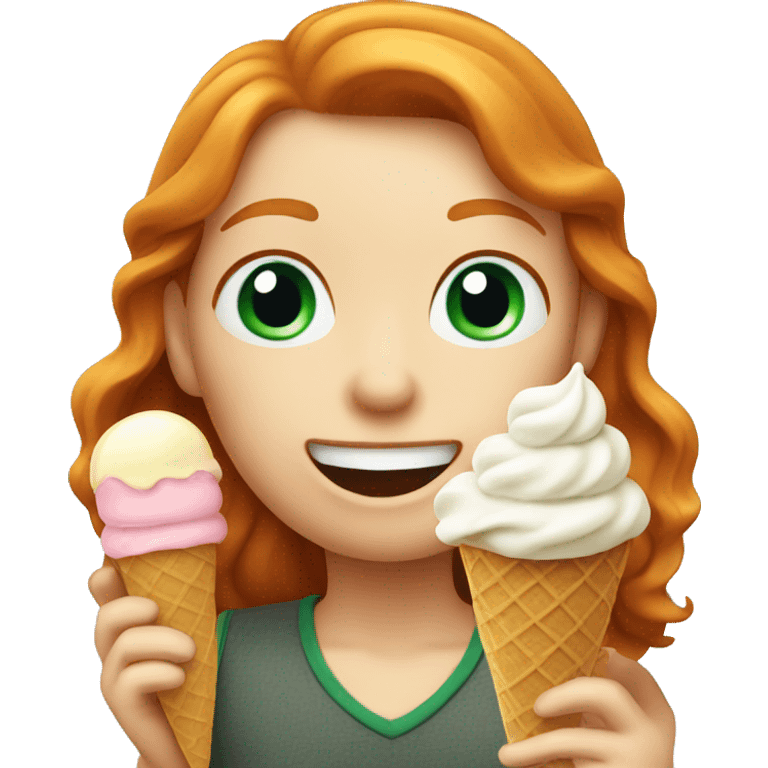 ginger eating ice cream emoji