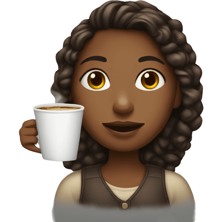 Girl with coffee  emoji