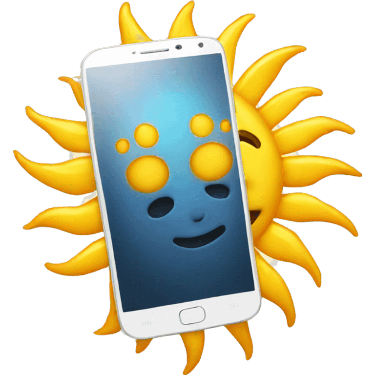 sun smartphone wow emoji