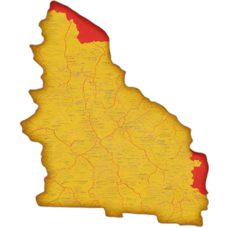 Create Karnataka(from India) map with yellow and red emoji