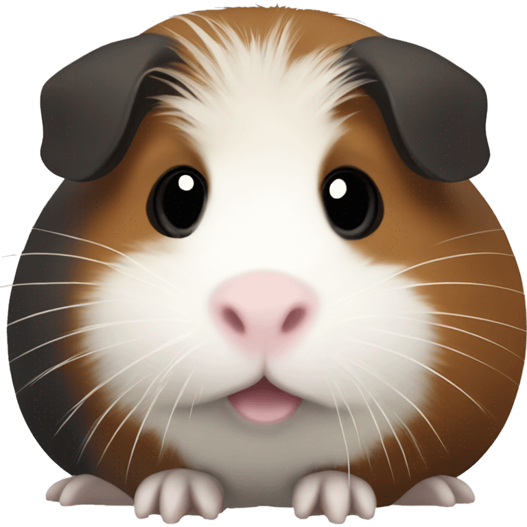 Brown, black and white guinea pig emoji