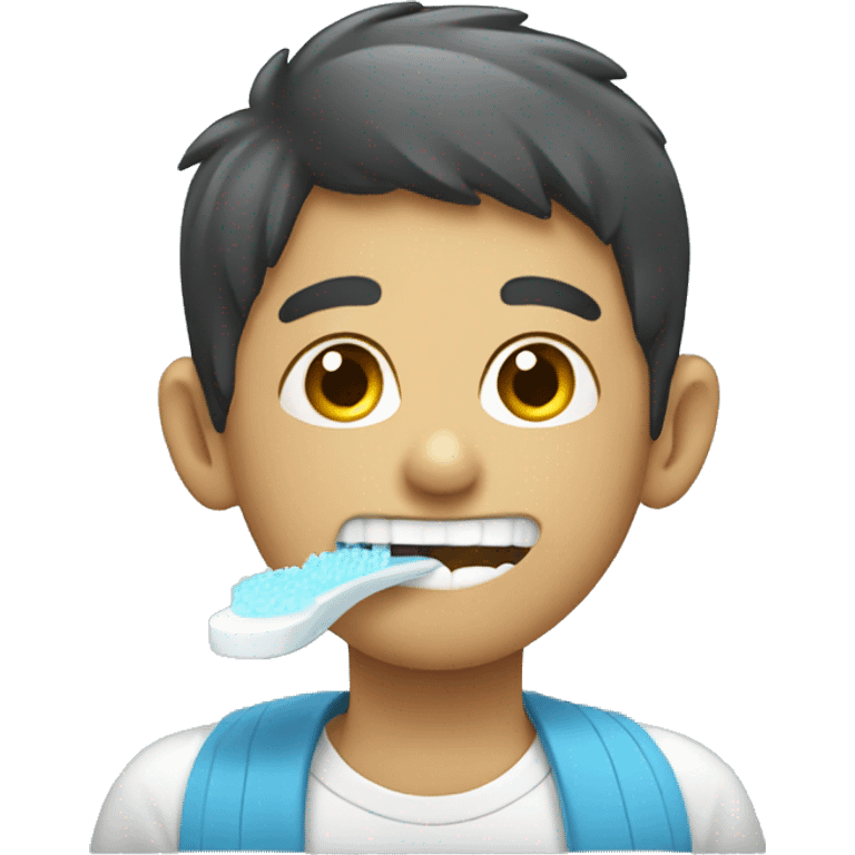 boy brushing teeth emoji