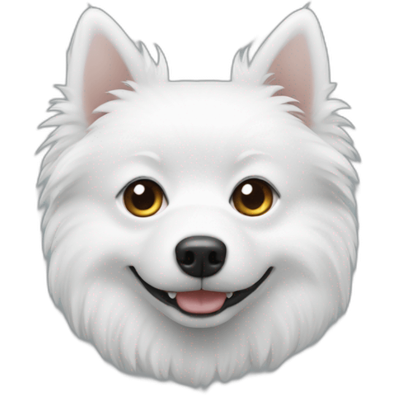 Black Little White spitz head emoji