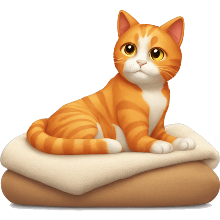 Orange cat cozy time emoji