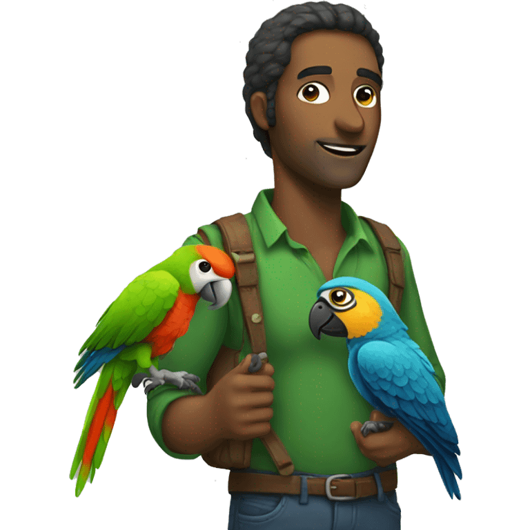 A man with a parrot  emoji