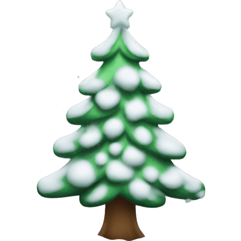 christmas tree with snow emoji