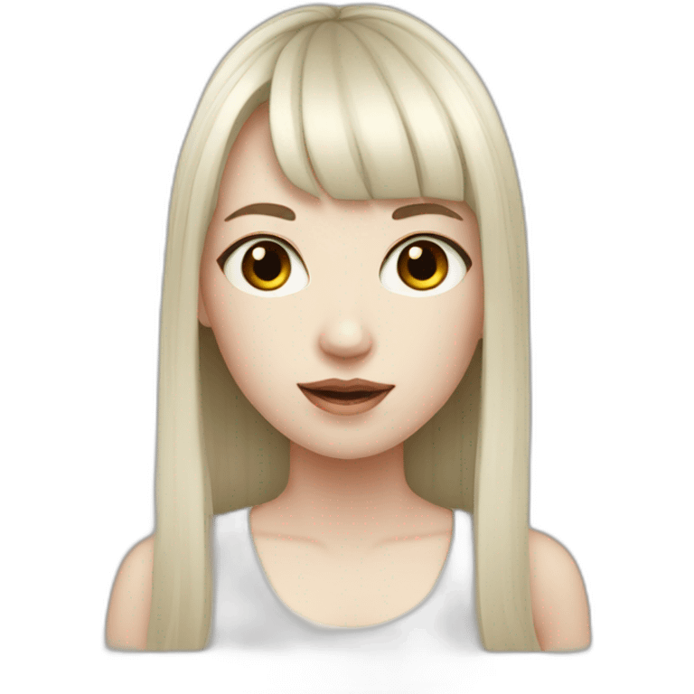 pale skinned girl with black hair and bangs emoji