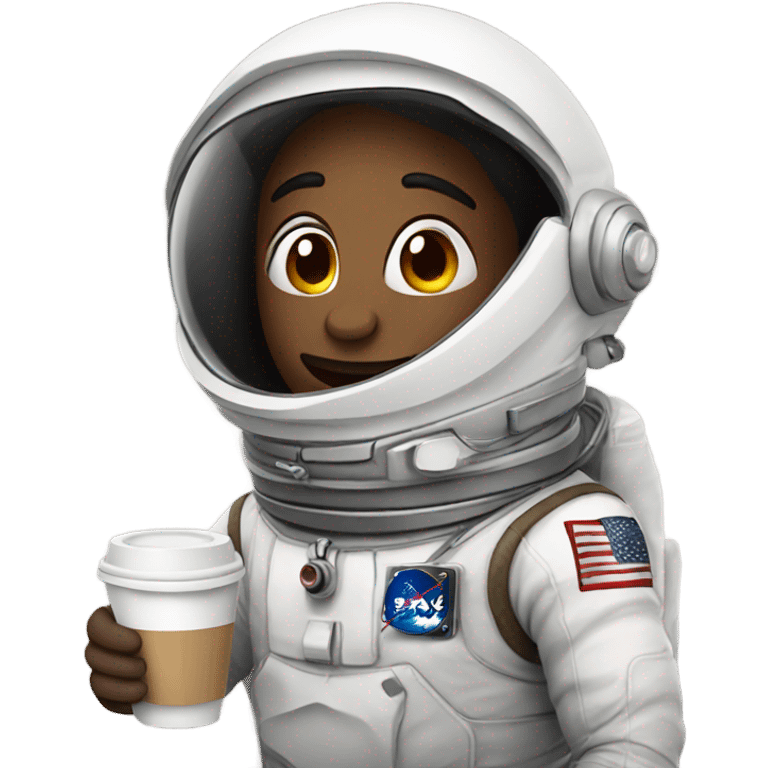 Astronaut with a coffee  emoji