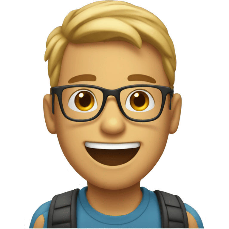 happy boy with glasses emoji