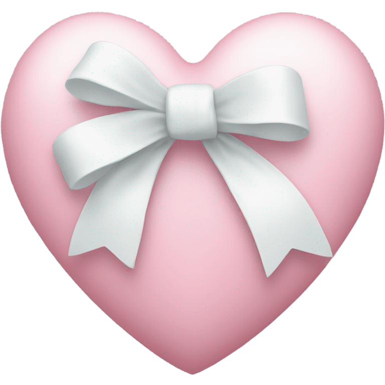 Pastel pink heart with white bow emoji