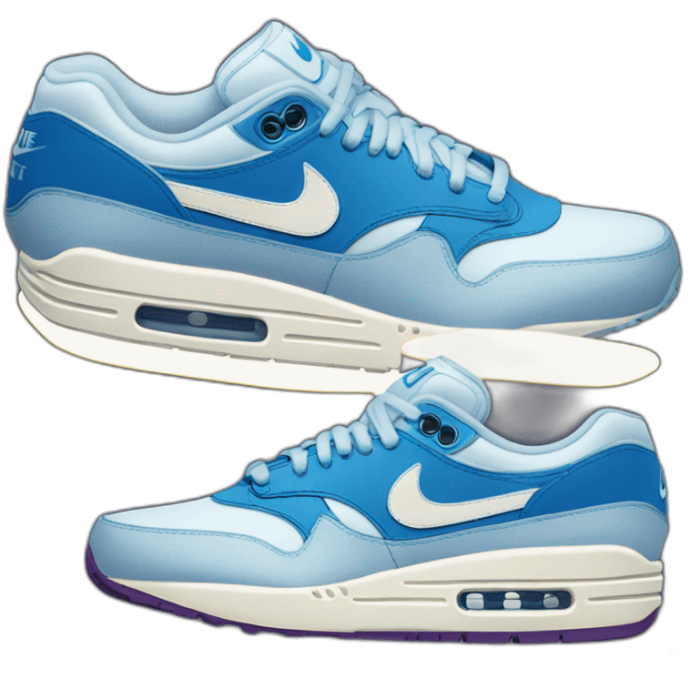 Nike Air Max 1 blue waves emoji