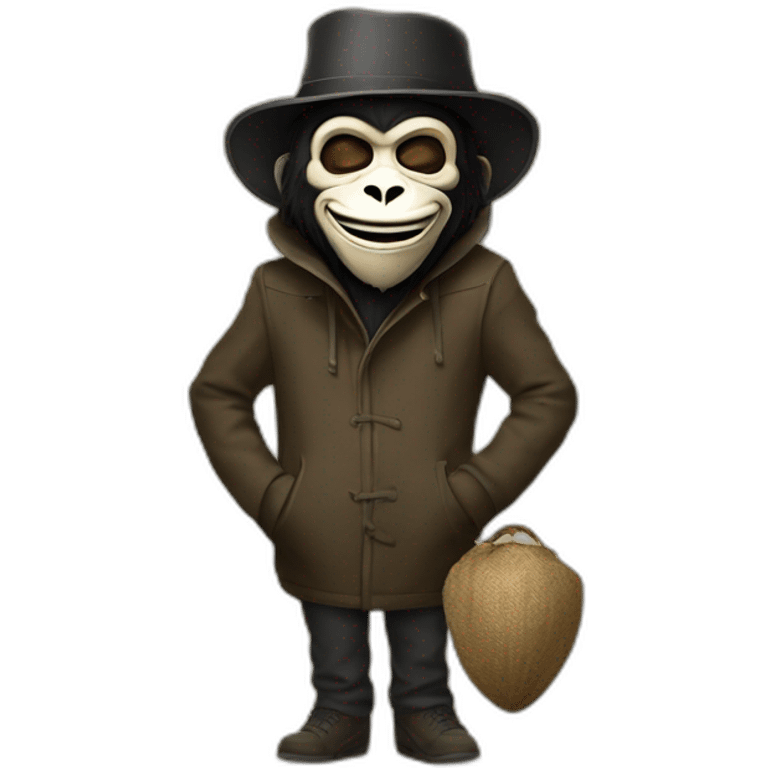 monkey with guy fawkes mask emoji