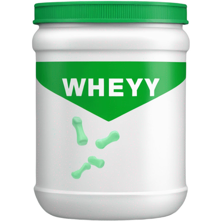 white and green whey protein  container emoji