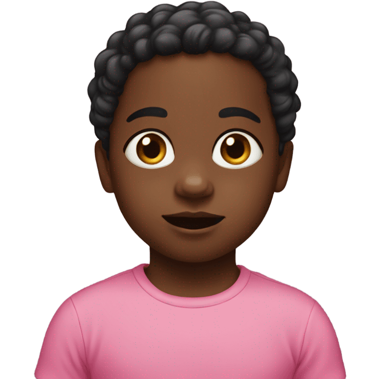 black toddler with pink top emoji