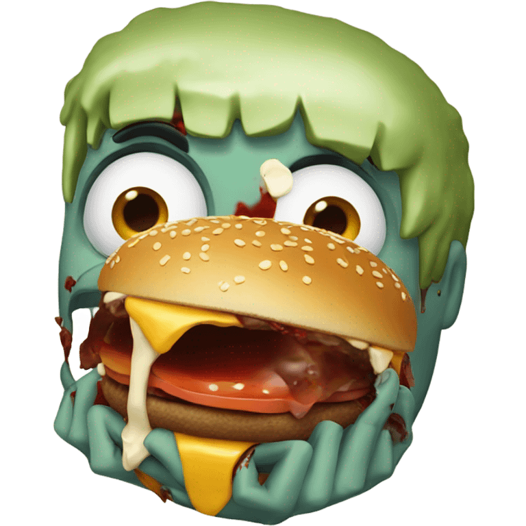 Zombie eating burger  emoji