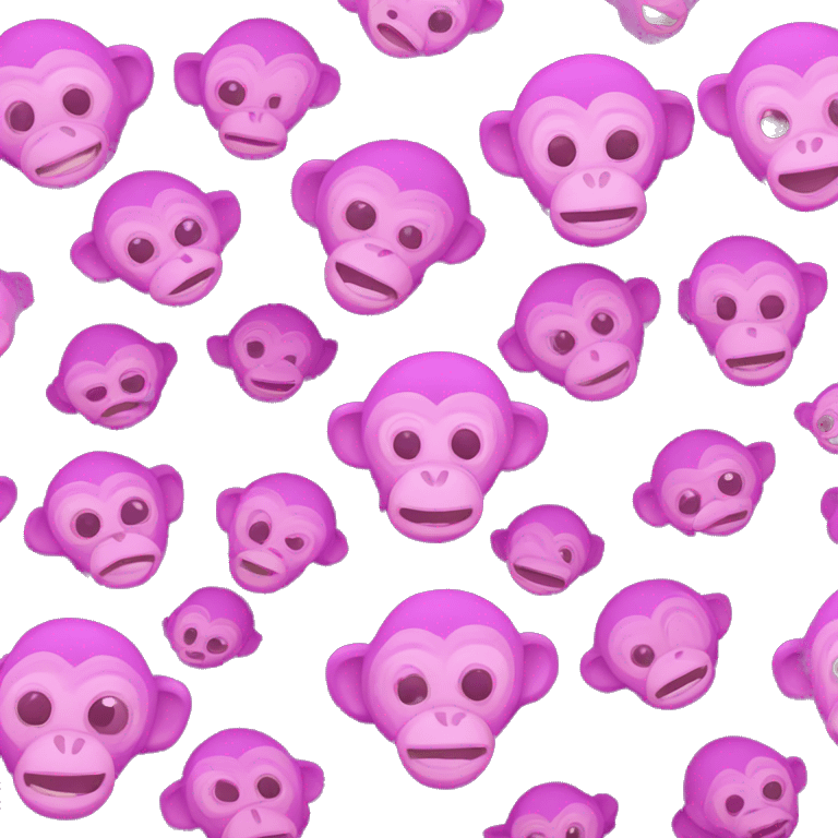 Monkey face happy pink / purple kraken emoji