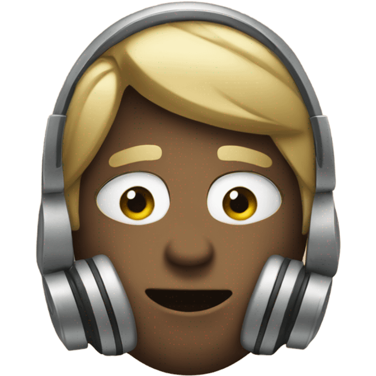 face with headphones nodding yes emoji