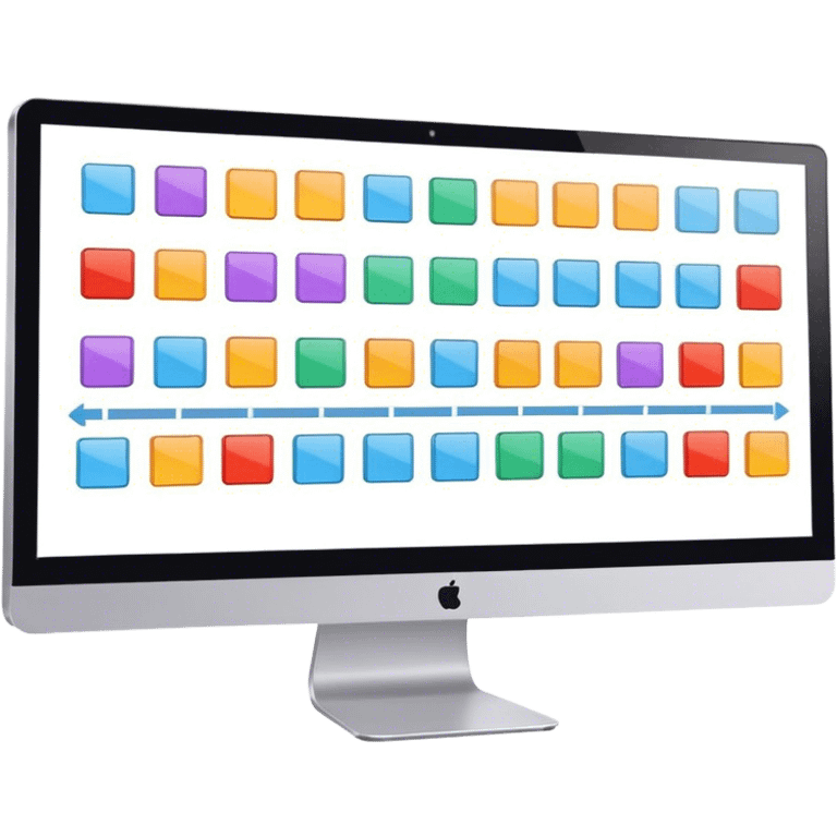 Animation and motion design. A computer screen with an animation timeline, moving frames. Сartoon or animated scene on the screen. No emojis or smiley faces. Transparent background. emoji