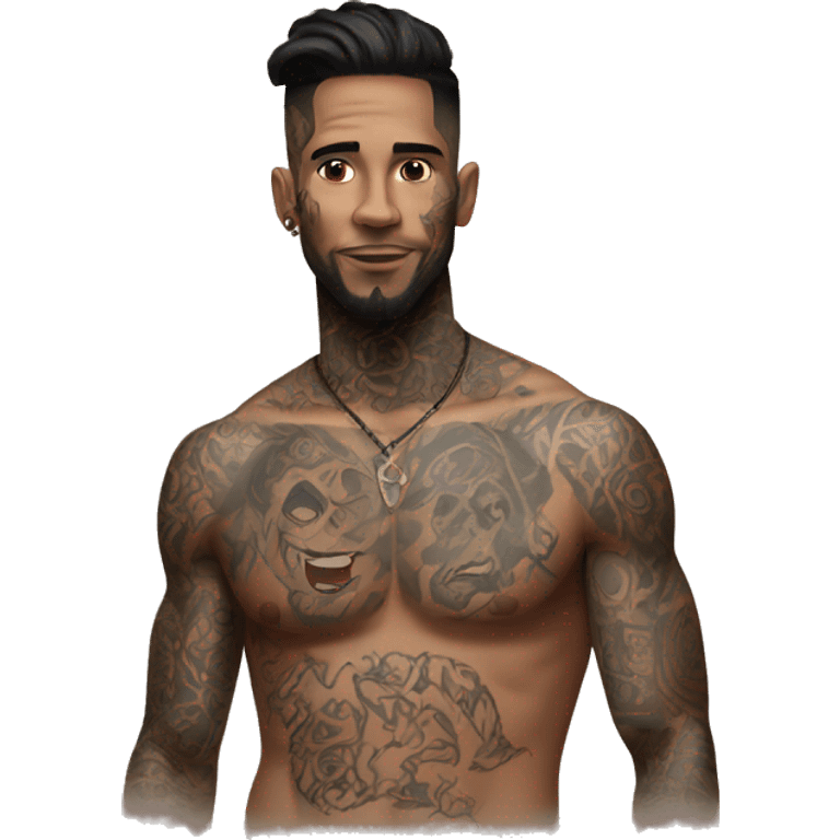 tattooed man very attractive emoji