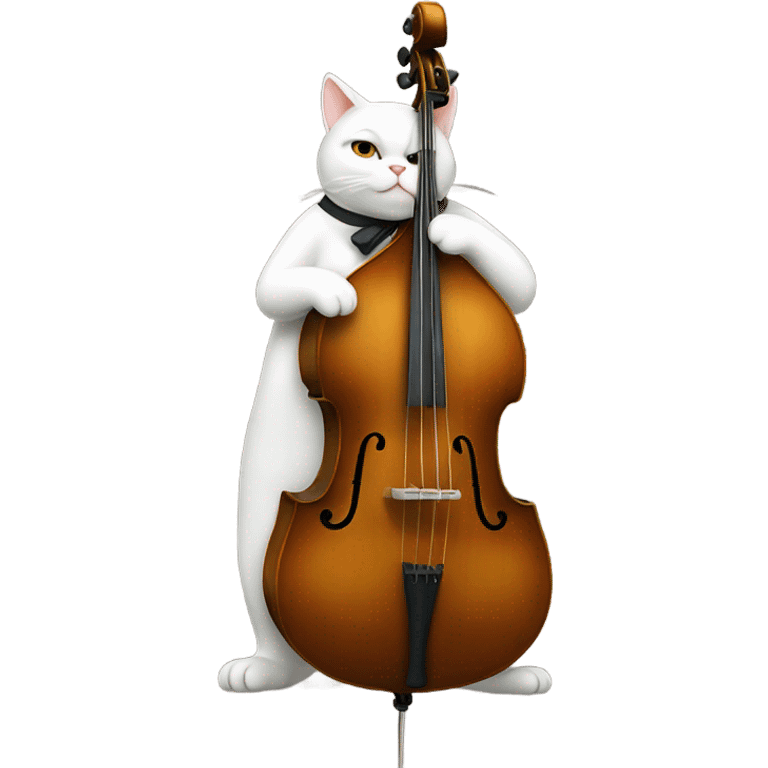 Obese cat playing double bass emoji