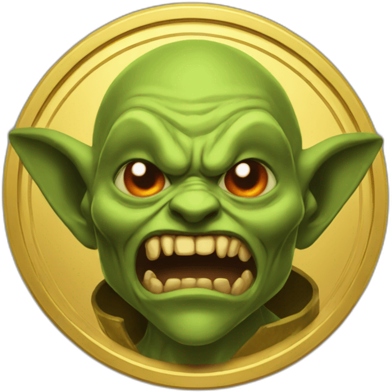 gold coin goblin  evil emoji