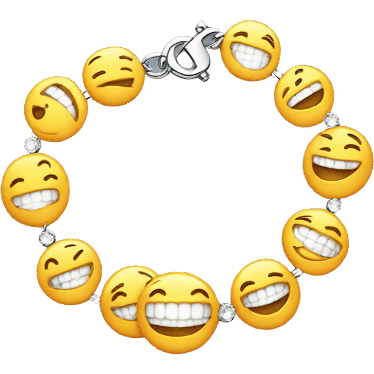 smile without teeth add a diamond on every teeth so it looks like a bracelet emoji