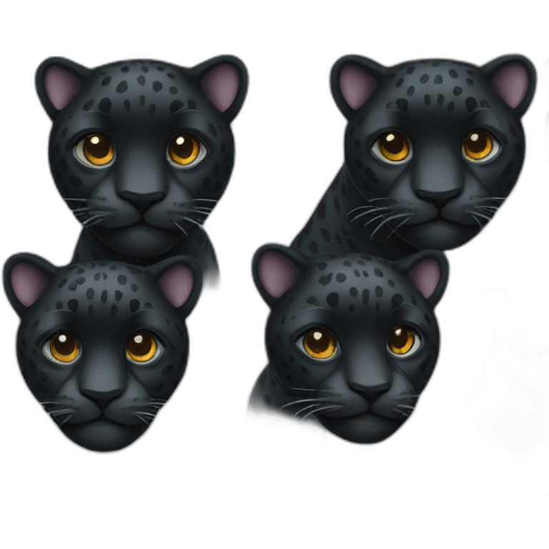 Black jaguar feline emoji