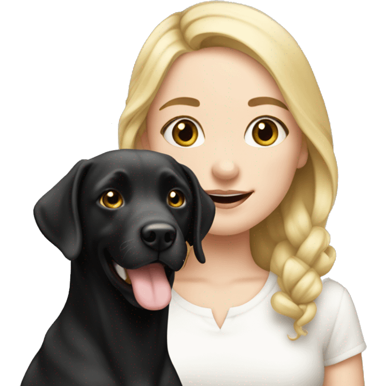 Birthday girl with pale face and black Labrador  emoji