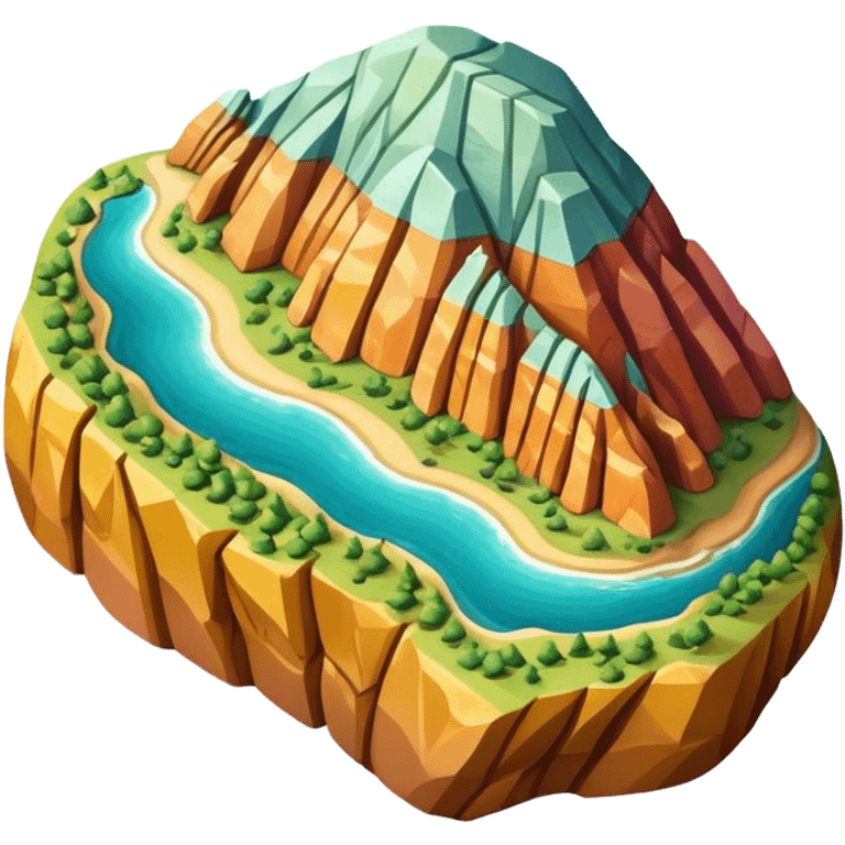 Cinematic Realistic Guatap√© Rock Landmark Emoji, showcasing a vividly colored rock formation with intricate patterns rendered with detailed textures and vibrant, scenic lighting. emoji