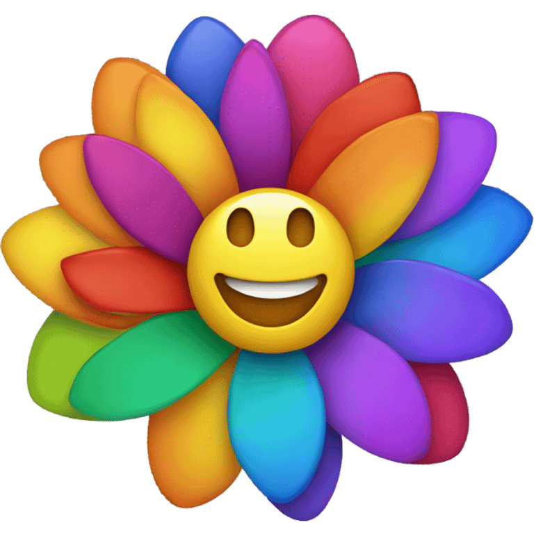 Rainbow flower smiling emoji