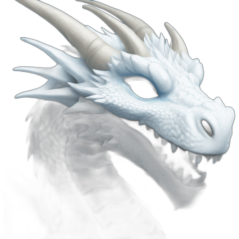 White Dragon with a Blue eyes realist emoji