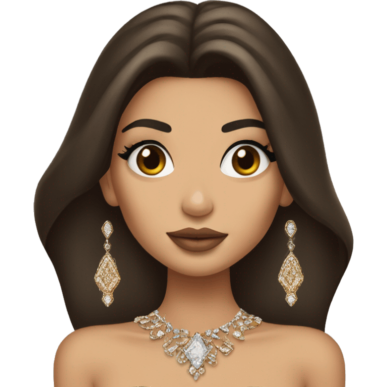 Kylie Jenner Princess with jewellery brown hair emoji