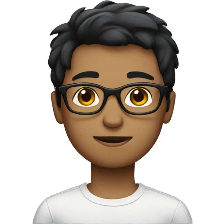 Boy with glasses with black short hair  emoji