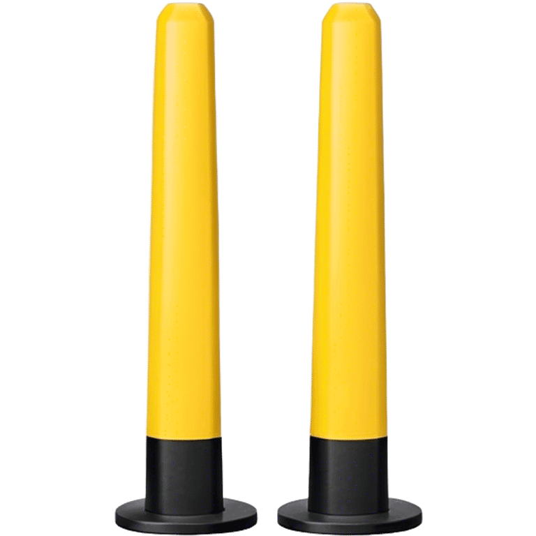 Two warning bollards with a caution tape stretched between them, marking a restricted or blocked area emoji