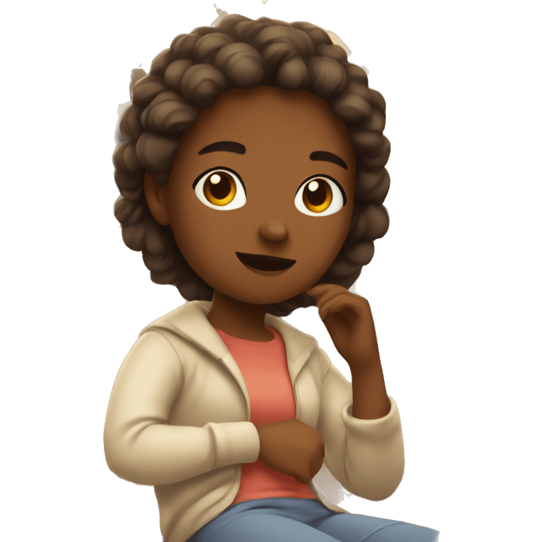 Girl relaxing in autumn emoji