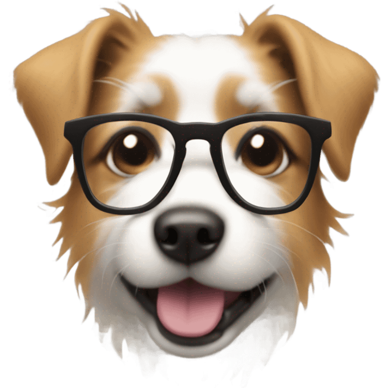 blurry dog with glasses emoji