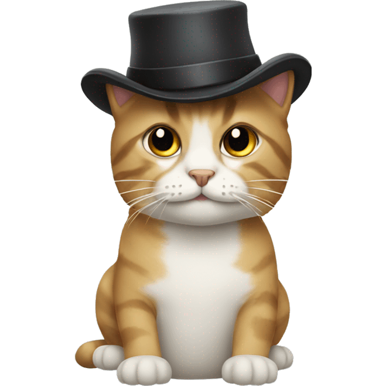 cat with mustache and hat emoji