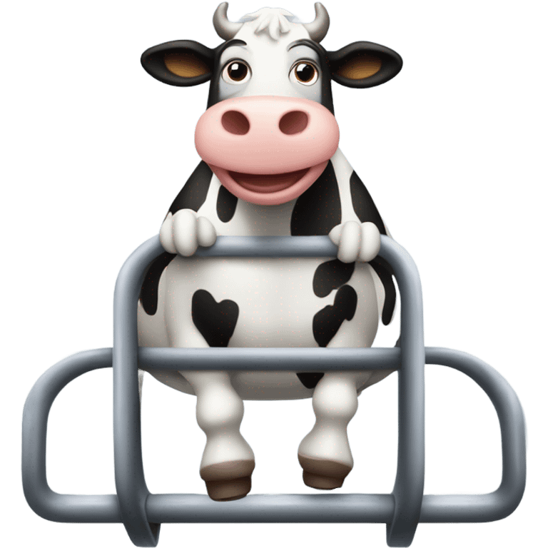 Cow riding a rollercoaster emoji