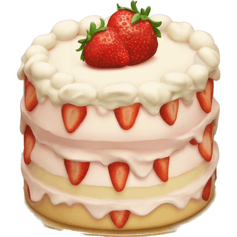 cream strawberry cake emoji