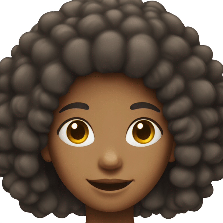 smiling girl with afro hairstyle emoji