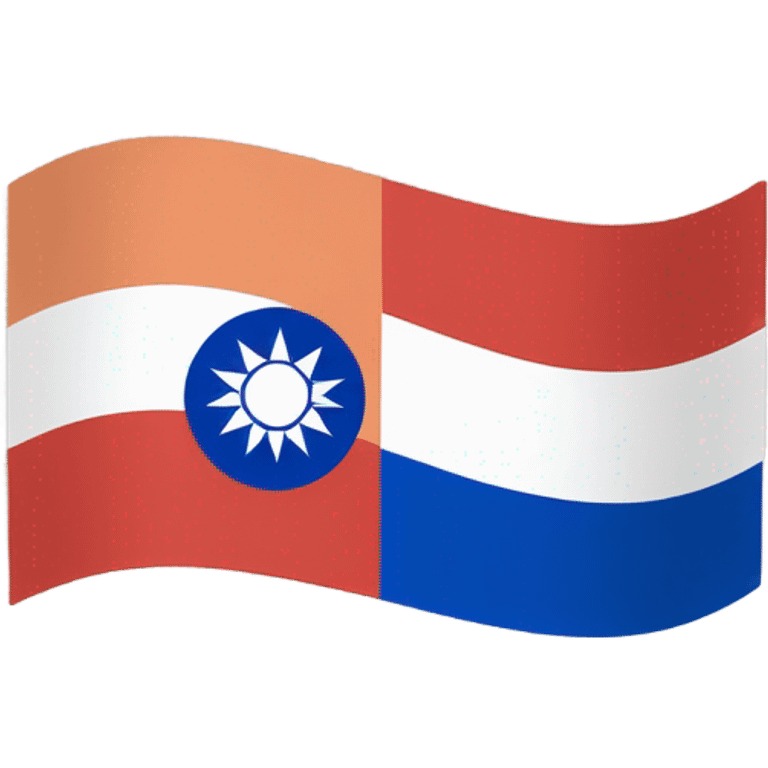 Peach in Taiwan flag colors emoji